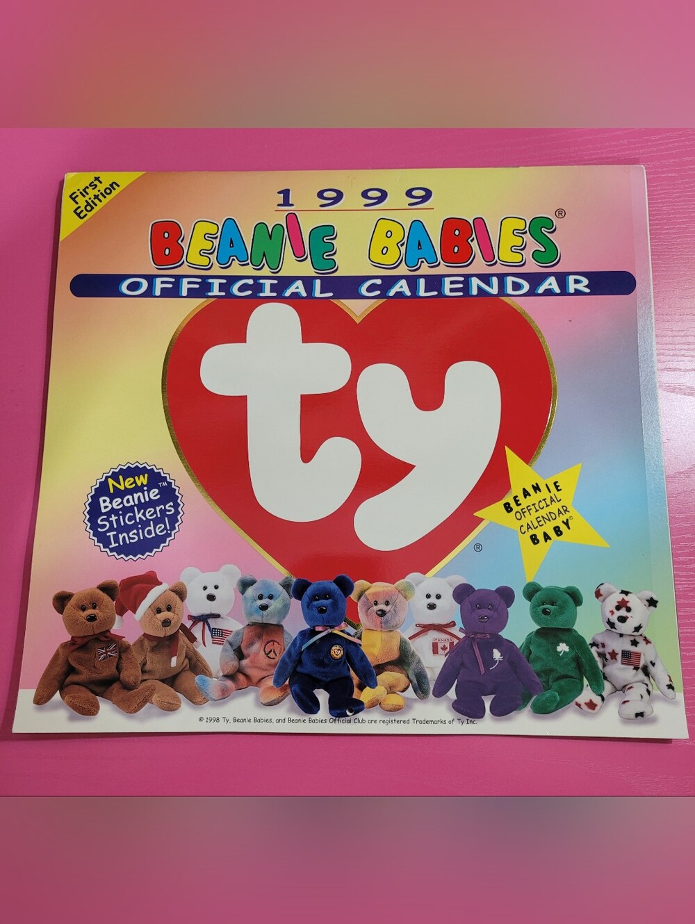 Ty Beanie Babies 1999 Official Calendar With Sticker Sheet (1775)